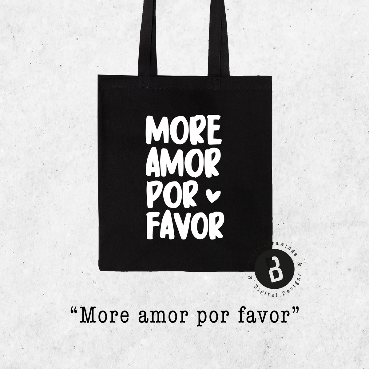 Jute Beutel "More amor por favor"